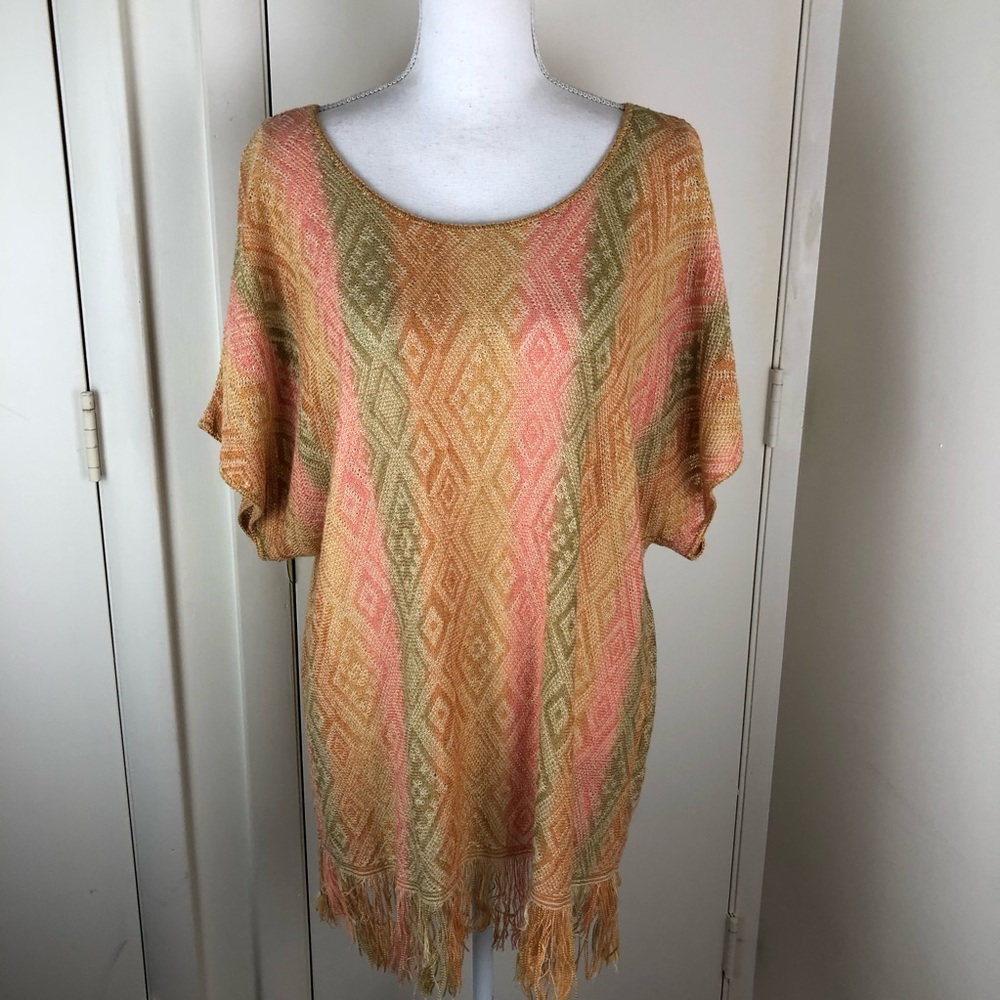 Ruby Rd Womens Aztec Print Tunic Top Fringe Hemli… - image 2